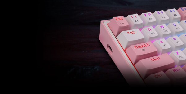 Teclado Redragon Fizz White-Pink Wireless K616-rgb
