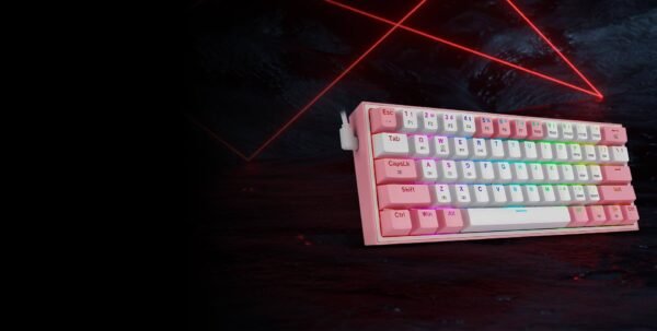 Teclado Redragon Fizz White-Pink Wireless K616-rgb