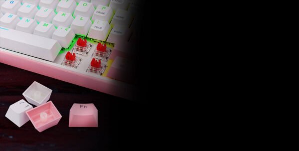 Teclado Redragon Fizz White-Pink Wireless K616-rgb