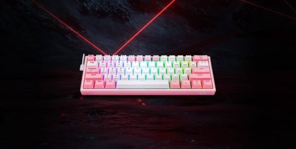 Teclado Redragon Fizz White-Pink Wireless K616-rgb