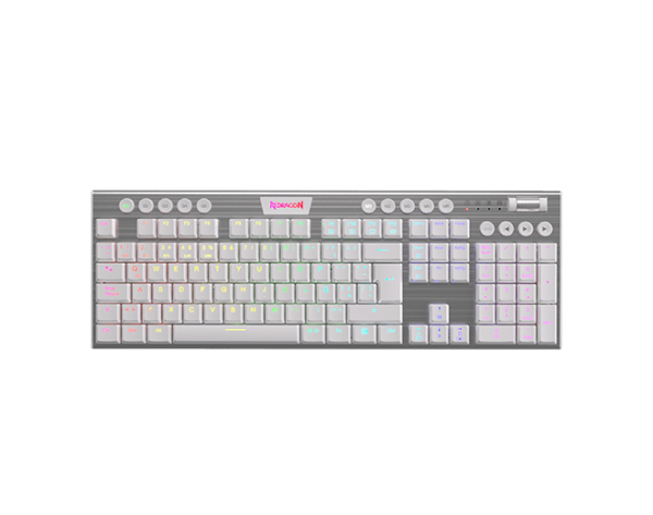 Teclado Redragon Horus FS White Wireless K618-rgb