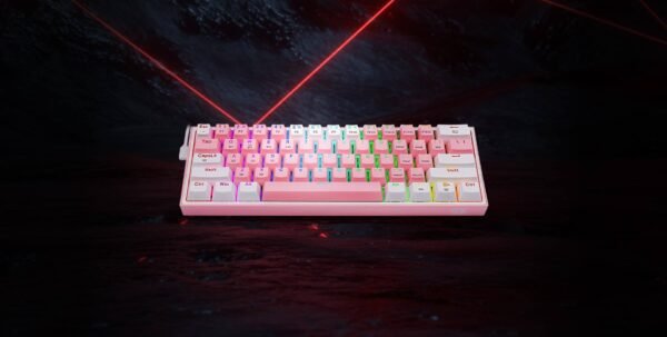 Teclado Redragon Fizz Pro Pink-White Wireless K616-rgb