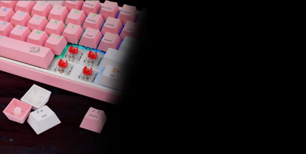 Teclado Redragon Fizz Pro Pink-White Wireless K616-rgb