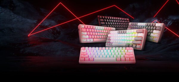 Teclado Redragon Fizz Pro Pink-White Wireless K616-rgb